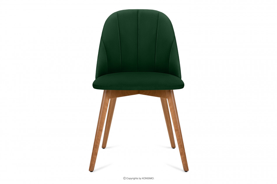 BAKERI Krzesło skandynawskie welur butelkowa zieleń ciemny zielony/jasny dąb - zdjęcie 2
