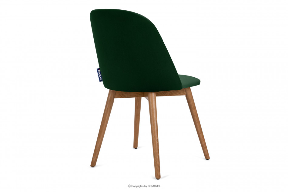 BAKERI Krzesło skandynawskie welur butelkowa zieleń ciemny zielony/jasny dąb - zdjęcie 4
