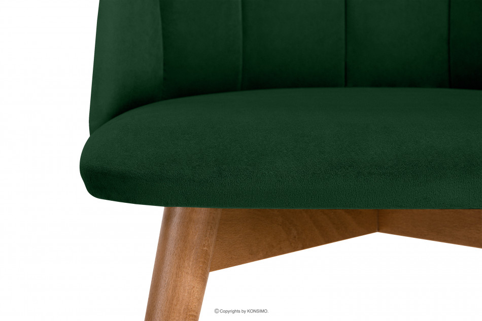 BAKERI Krzesło skandynawskie welur butelkowa zieleń ciemny zielony/jasny dąb - zdjęcie 7