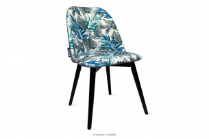 BAKERI, https://konsimo.pl/kolekcja/bakeri/ Krzesło w kwiaty do jadalni beżowy/niebieski - zdjęcie