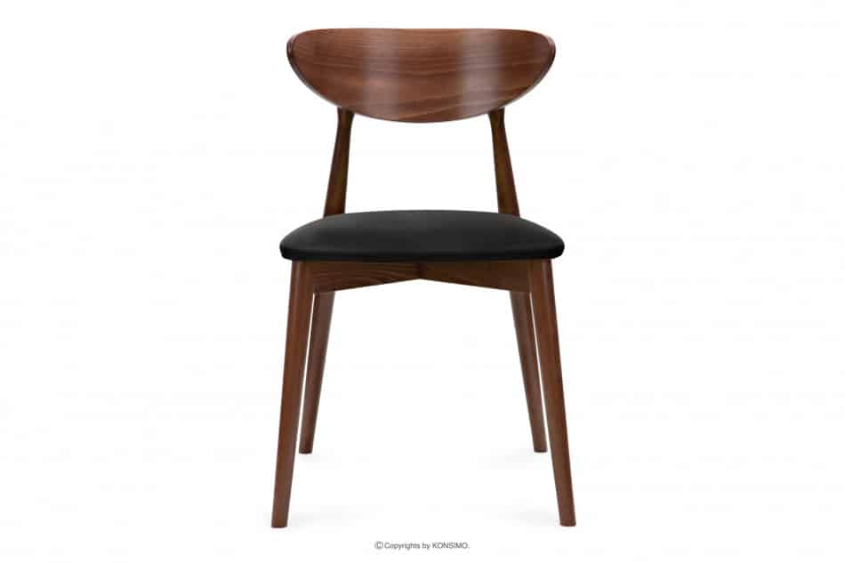 RABI Krzesło drewniane orzech czarny welur czarny/orzech średni - zdjęcie 2