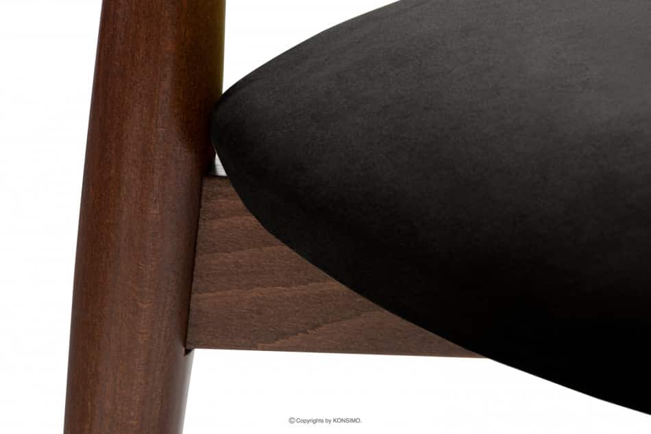 RABI Krzesła drewniane orzech czarny welur 2szt czarny/orzech średni - zdjęcie 9
