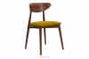 RABI Krzesło drewniane orzech żółty welur musztardowy/orzech średni - zdjęcie 1