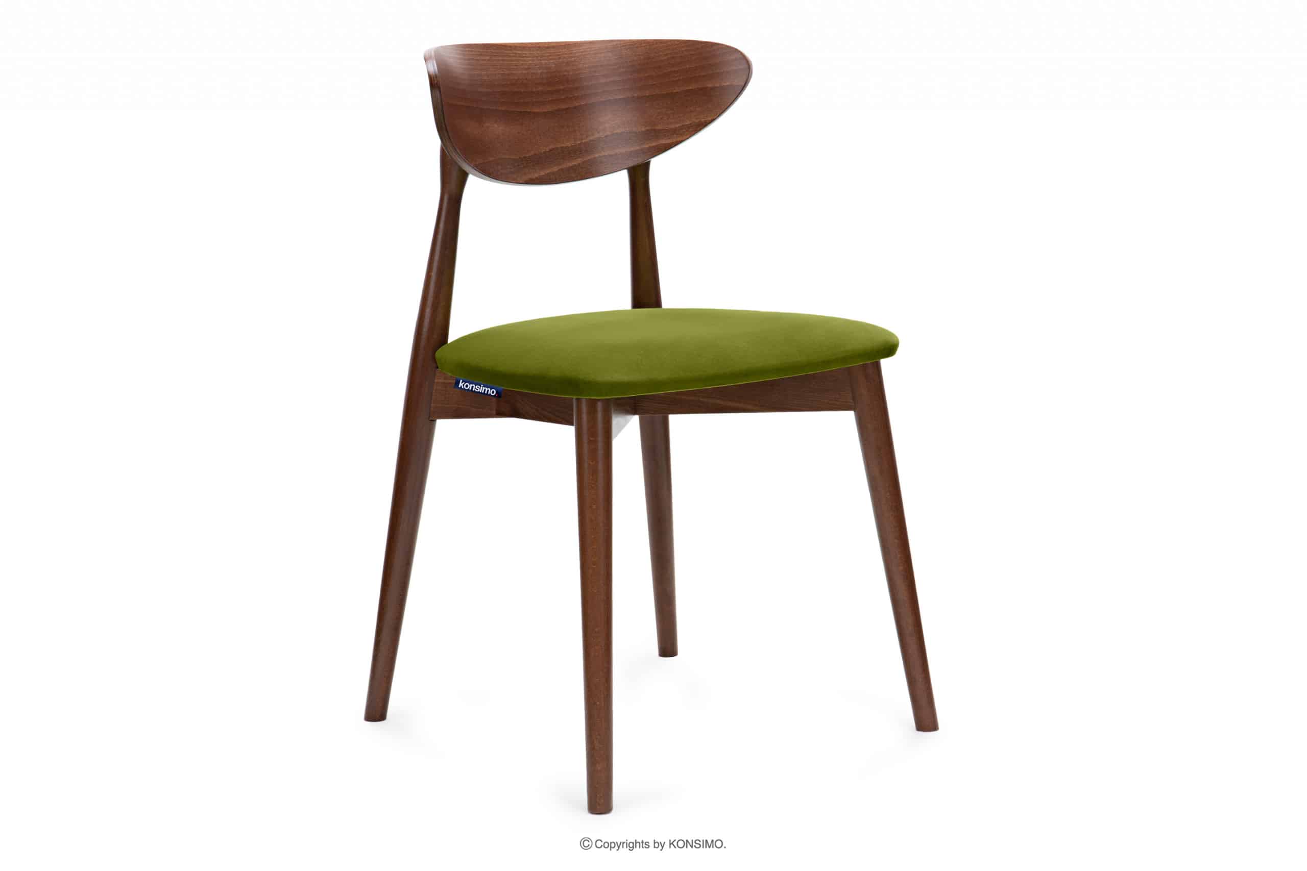 Krzesło drewniane orzech zielony welur