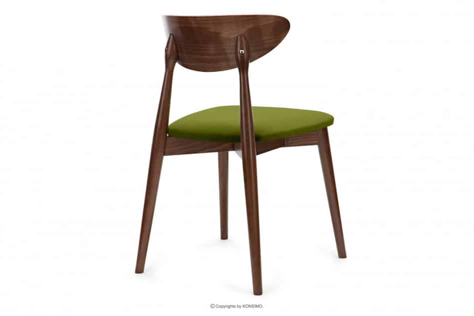 RABI Krzesło drewniane orzech zielony welur oliwkowy/orzech średni - zdjęcie 3