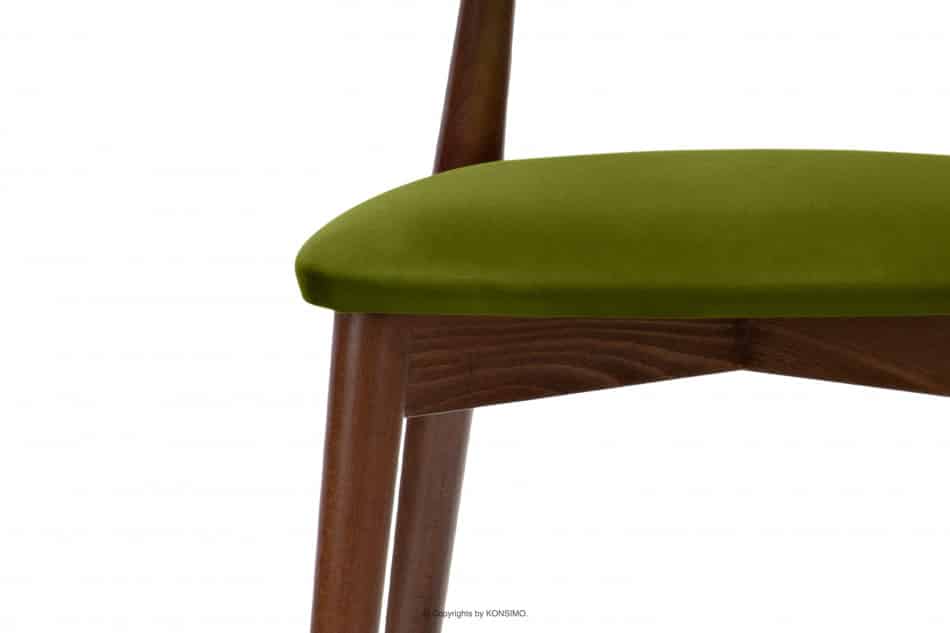 RABI Krzesła drewniane orzech zielony welur 2szt oliwkowy/orzech średni - zdjęcie 7