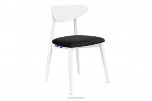 RABI, https://konsimo.pl/kolekcja/rabi/ Krzesło drewniane białe czarny welur czarny/biały - zdjęcie