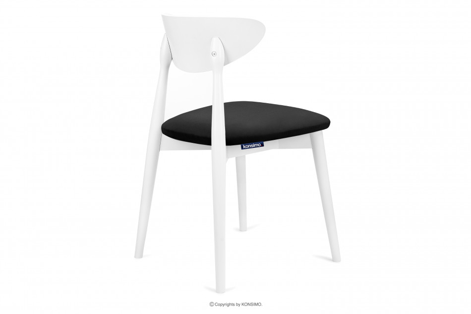 RABI Krzesło drewniane białe czarny welur czarny/biały - zdjęcie 4