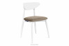 RABI Krzesło drewniane białe beżowy welur beżowy/biały - zdjęcie 1