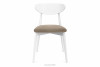 RABI Krzesło drewniane białe beżowy welur beżowy/biały - zdjęcie 3