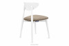 RABI Krzesło drewniane białe beżowy welur beżowy/biały - zdjęcie 5
