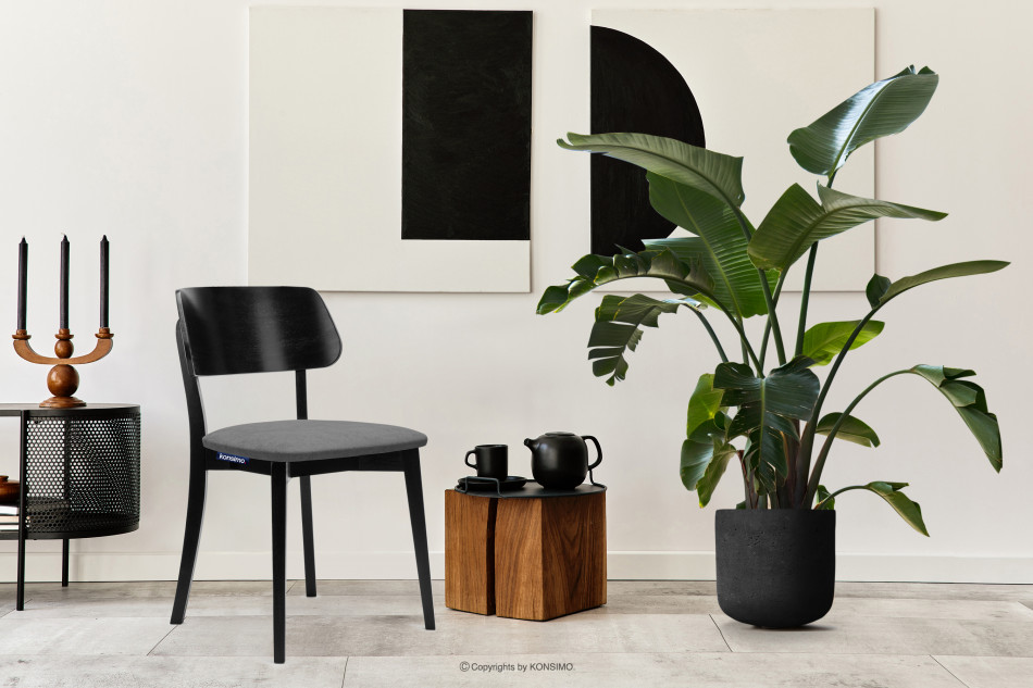 VINIS Krzesło nowoczesne czarne drewniane szare szary/czarny - zdjęcie 1