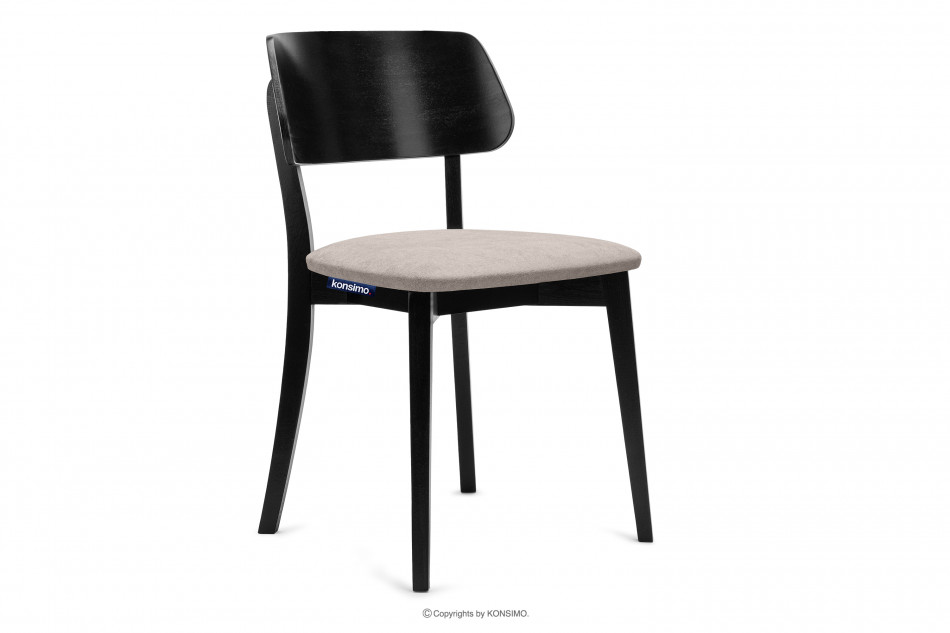 VINIS Krzesło nowoczesne czarne drewniane beż beżowy/czarny - zdjęcie 0