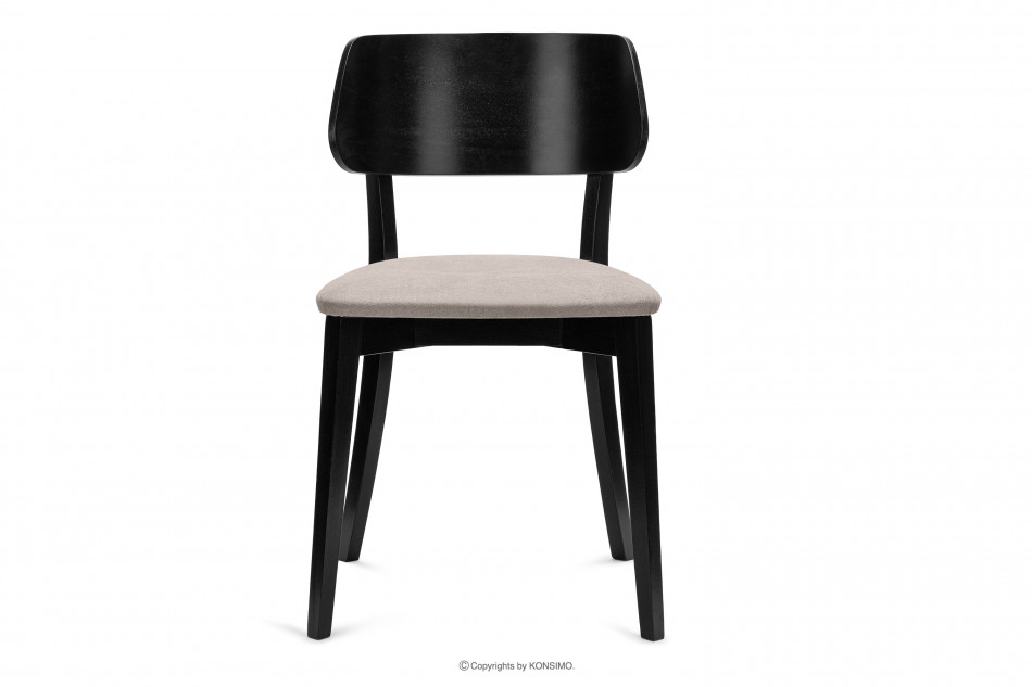 VINIS Krzesło nowoczesne czarne drewniane beż beżowy/czarny - zdjęcie 2