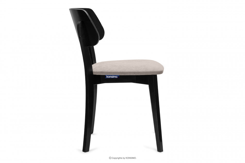 VINIS Krzesło nowoczesne czarne drewniane beż beżowy/czarny - zdjęcie 3