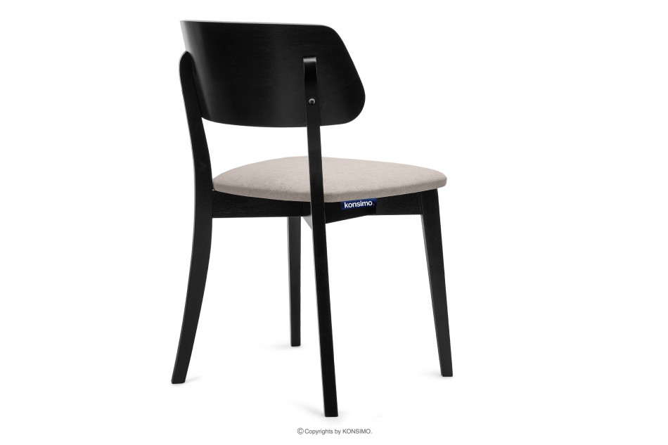 VINIS Krzesło nowoczesne czarne drewniane beż beżowy/czarny - zdjęcie 4