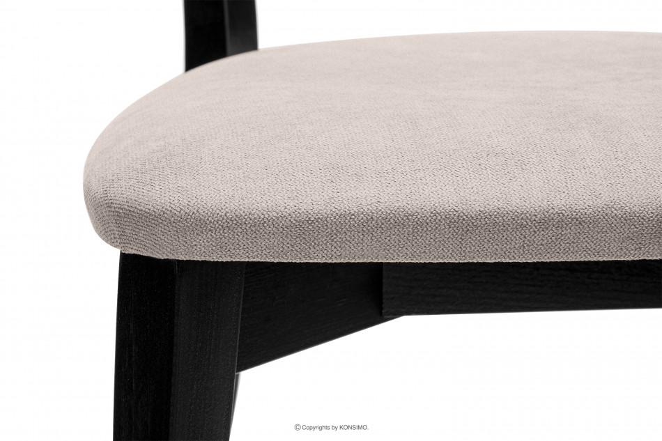 VINIS Krzesło nowoczesne czarne drewniane beż beżowy/czarny - zdjęcie 6
