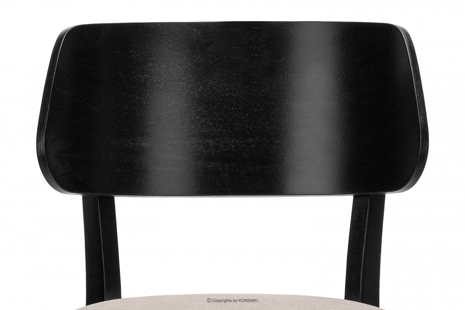 VINIS Krzesło nowoczesne czarne drewniane beż beżowy/czarny - zdjęcie 5