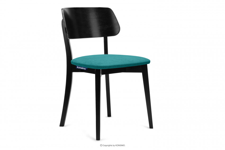 VINIS Krzesło nowoczesne czarne drewniane turkus turkusowy/czarny - zdjęcie 0