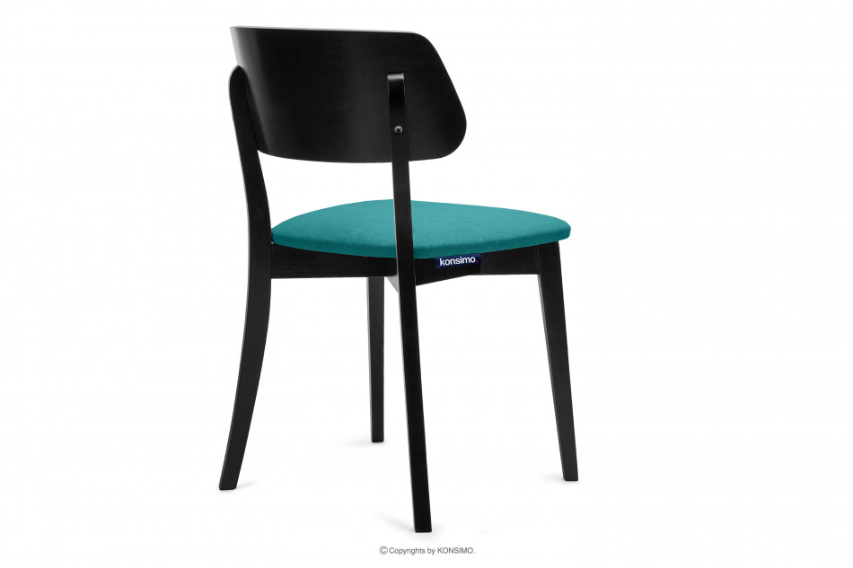 VINIS Krzesło nowoczesne czarne drewniane turkus turkusowy/czarny - zdjęcie 4