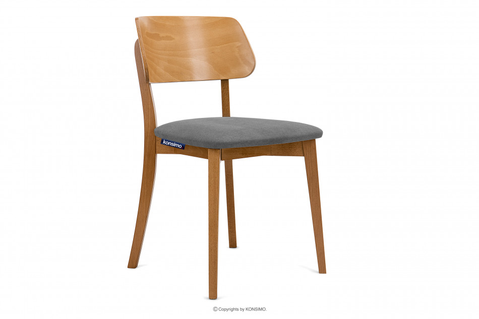 VINIS Krzesło nowoczesne drewniane dąb szare szary/dąb jasny - zdjęcie 0