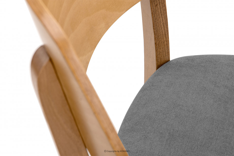 VINIS Krzesło nowoczesne drewniane dąb szare szary/dąb jasny - zdjęcie 7