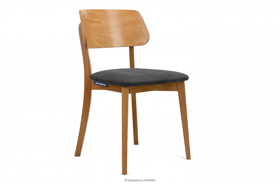 VINIS Krzesło nowoczesne drewniane dąb grafitowe grafitowy/dąb jasny - zdjęcie 0
