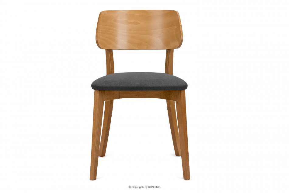 VINIS Krzesło nowoczesne drewniane dąb grafitowe grafitowy/dąb jasny - zdjęcie 2