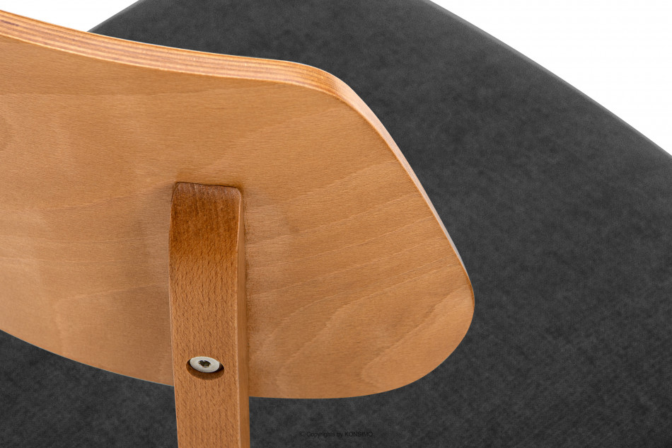 VINIS Krzesło nowoczesne drewniane dąb grafitowe grafitowy/dąb jasny - zdjęcie 9