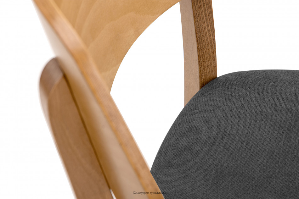 VINIS Krzesło nowoczesne drewniane dąb grafitowe grafitowy/dąb jasny - zdjęcie 7