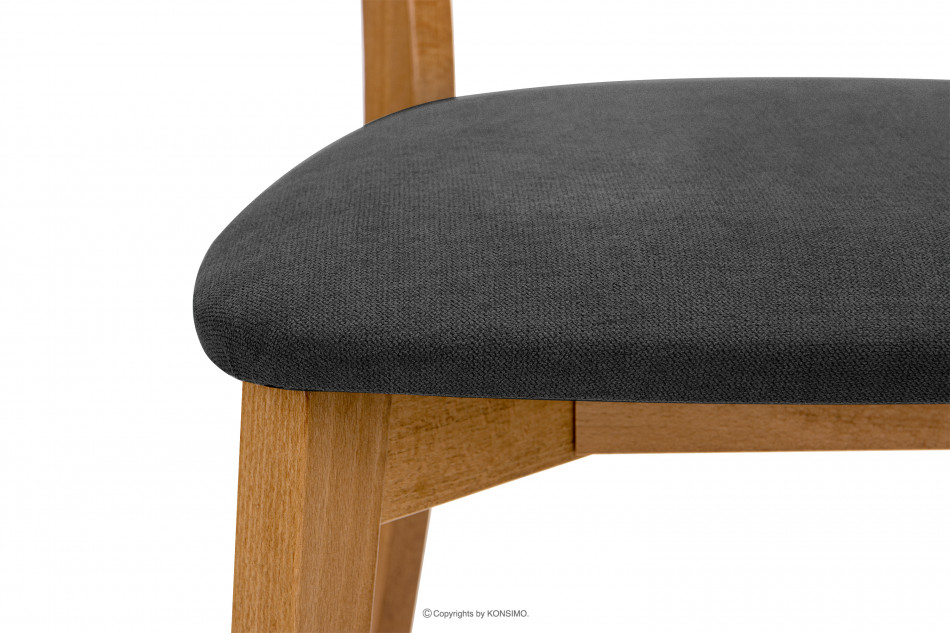 VINIS Krzesło nowoczesne drewniane dąb grafitowe grafitowy/dąb jasny - zdjęcie 6