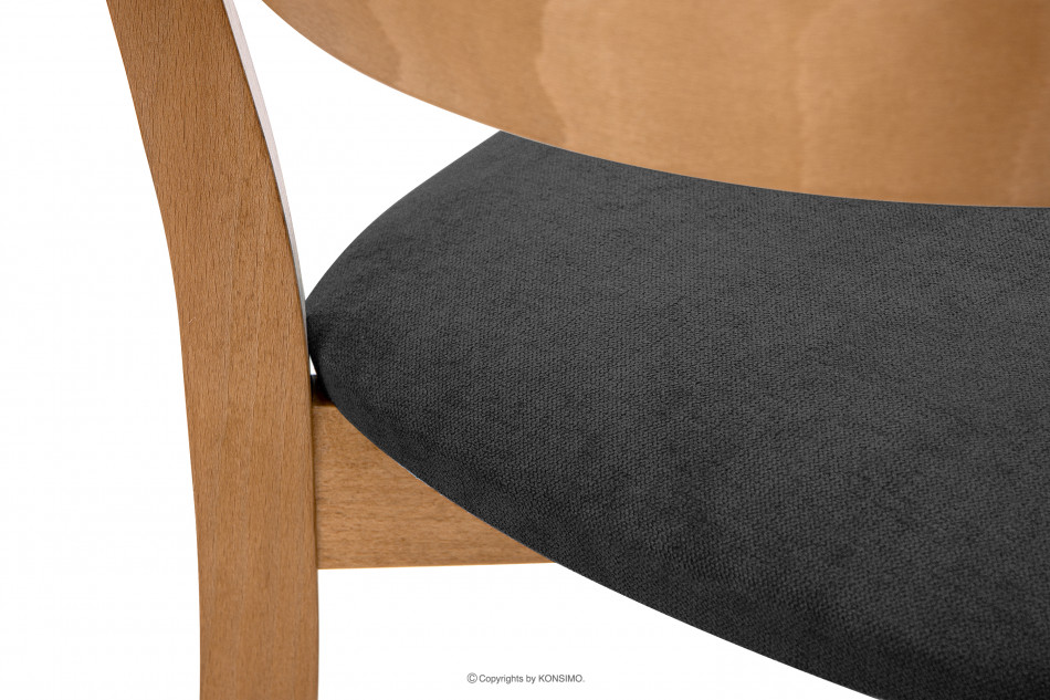 VINIS Krzesło nowoczesne drewniane dąb grafitowe grafitowy/dąb jasny - zdjęcie 5