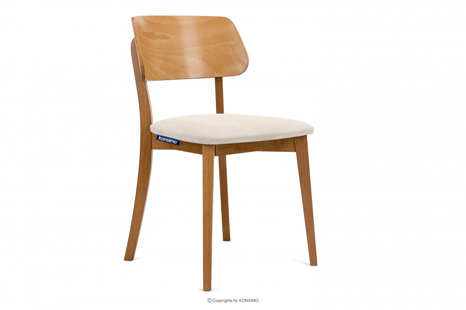 VINIS Krzesło nowoczesne drewniane dąb kremowe kremowy/dąb jasny - zdjęcie 0