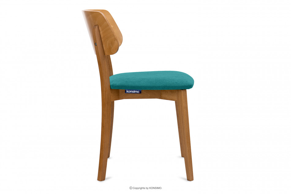 VINIS Krzesło nowoczesne drewniane dąb turkusowe turkusowy/dąb jasny - zdjęcie 3