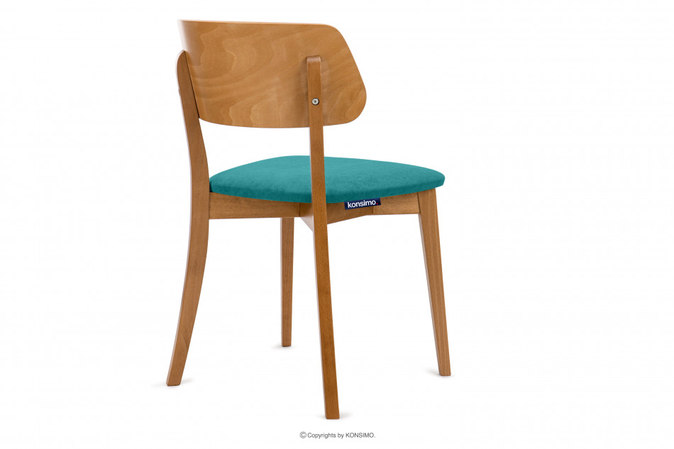 VINIS Krzesło nowoczesne drewniane dąb turkusowe turkusowy/dąb jasny - zdjęcie 4