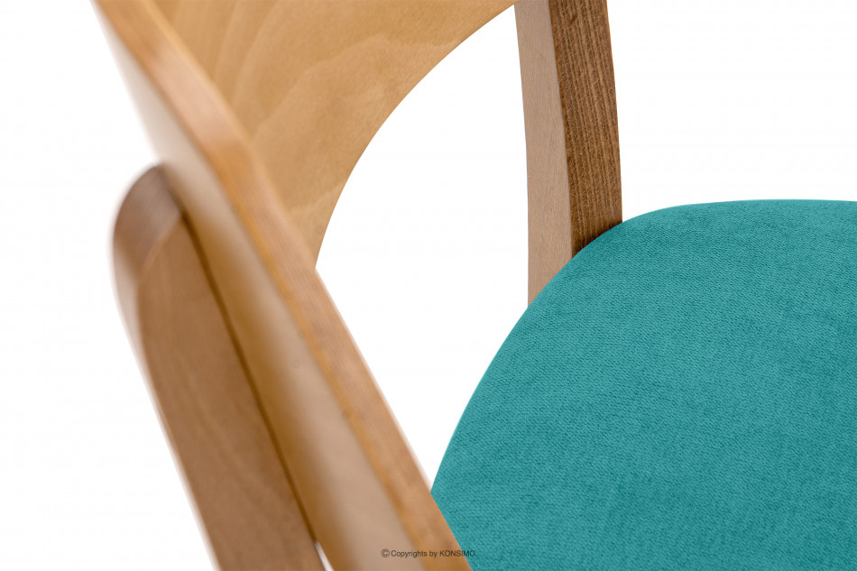 VINIS Krzesło nowoczesne drewniane dąb turkusowe turkusowy/dąb jasny - zdjęcie 7
