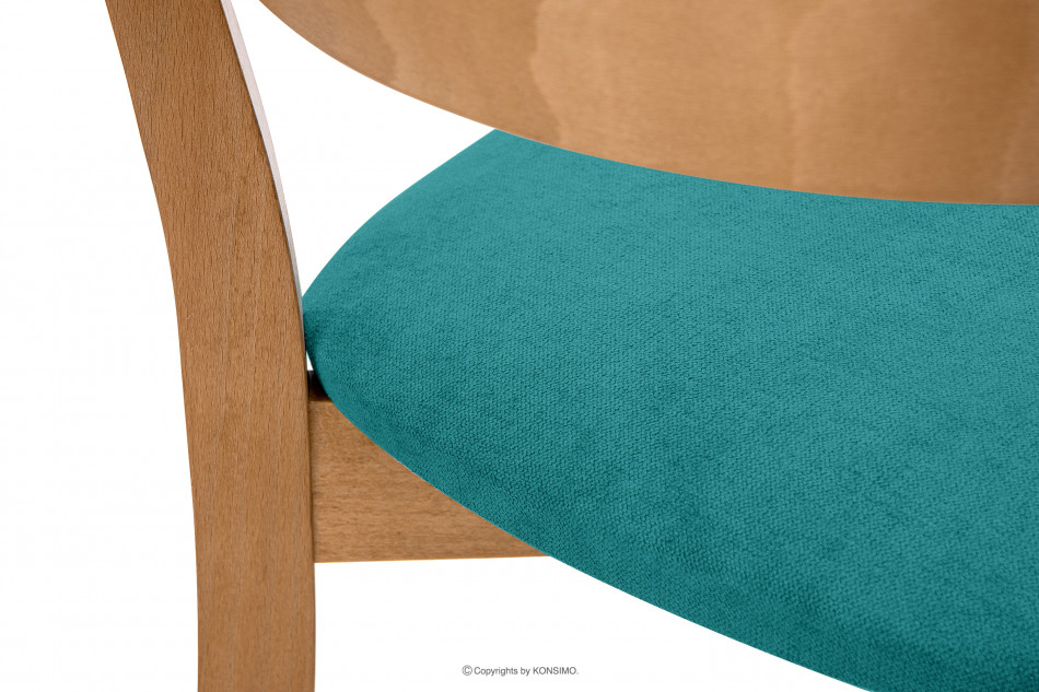 VINIS Krzesło nowoczesne drewniane dąb turkusowe turkusowy/dąb jasny - zdjęcie 5