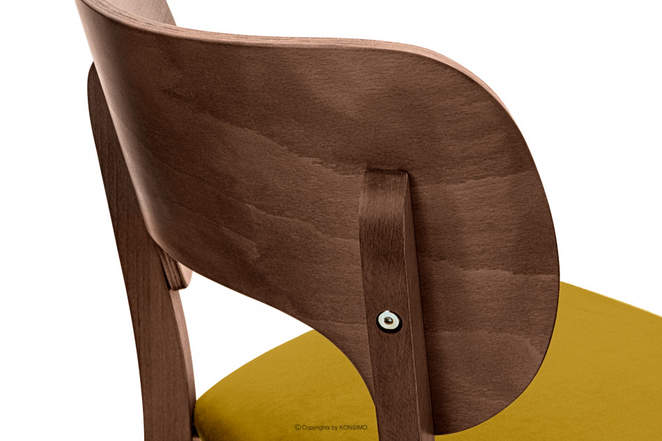 LYCO Krzesło loft orzech żółte musztardowy/orzech ciemny - zdjęcie 5