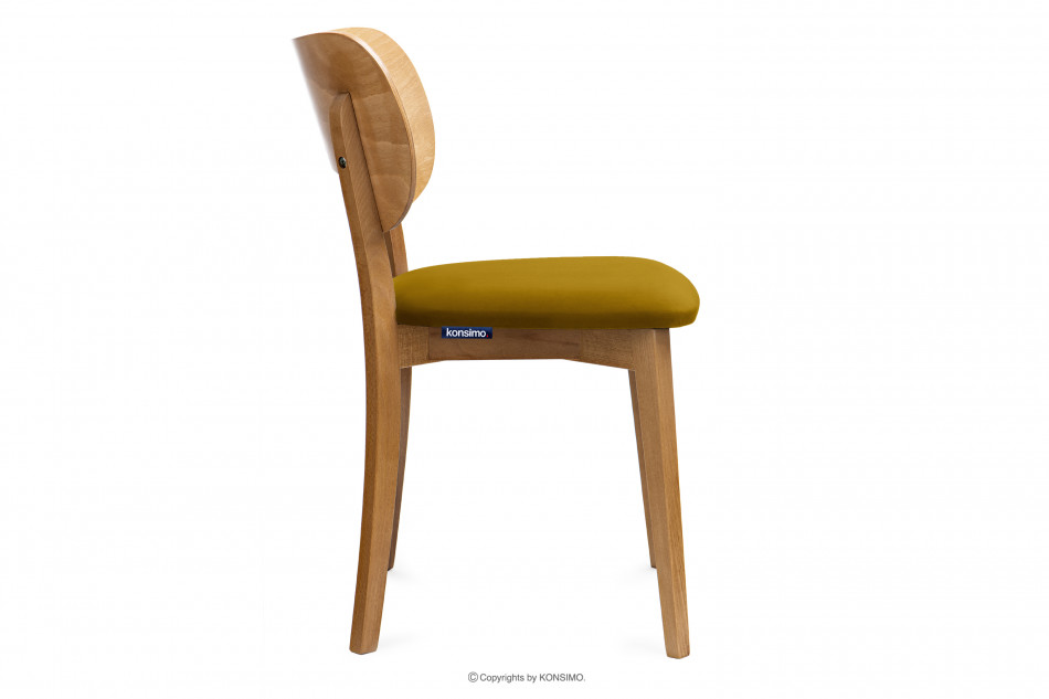 LYCO Krzesło loft dąb żółte musztardowy/dąb jasny - zdjęcie 3