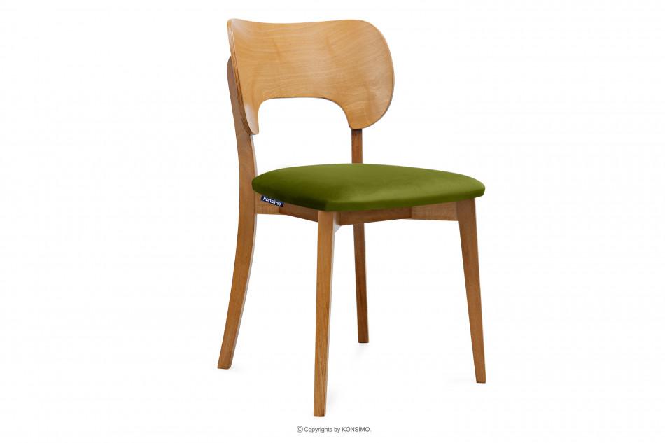LYCO Krzesła loft dąb zielone 2szt oliwkowy/dąb jasny - zdjęcie 3