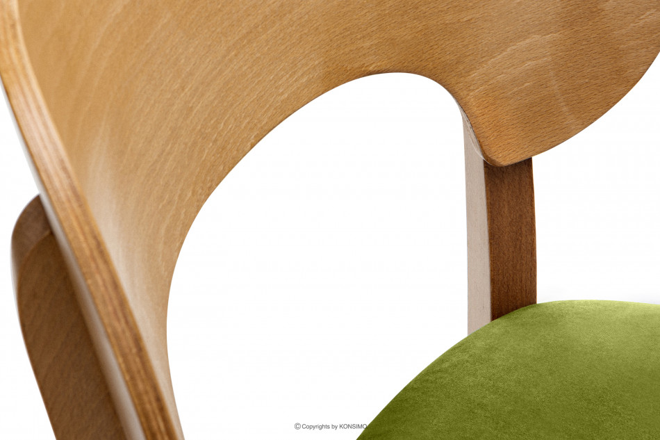 LYCO Krzesła loft dąb zielone 2szt oliwkowy/dąb jasny - zdjęcie 8