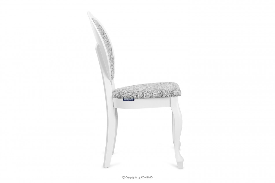 MEXI Krzesło do toaletki białe vintage biały/szary - zdjęcie 3