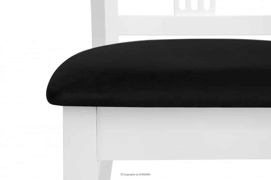 TILU Krzesło do jadalni glamour czarne czarny/biały - zdjęcie 7