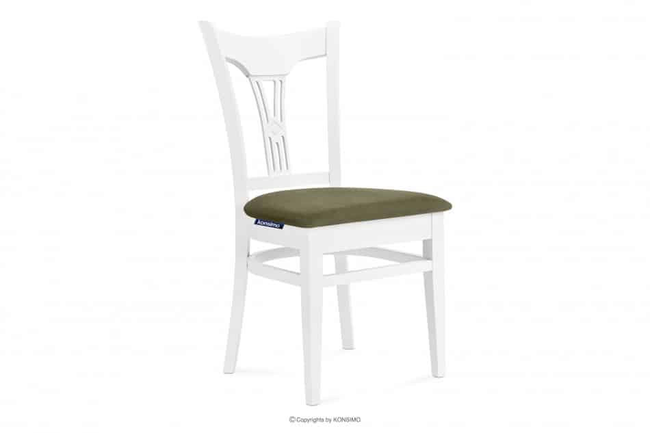 TILU Krzesło do jadalni glamour zielone zielony/biały - zdjęcie 0