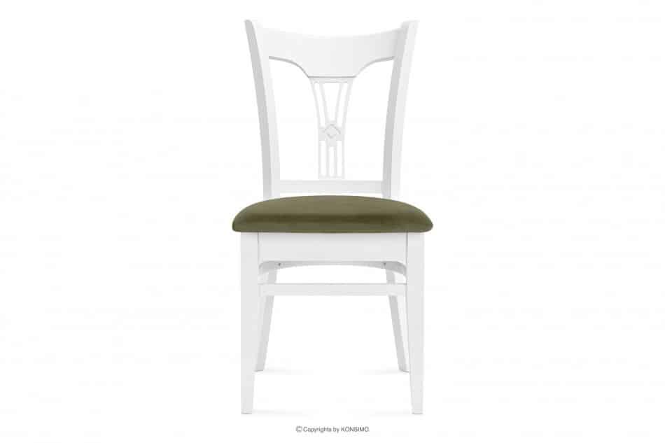 TILU Krzesło do jadalni glamour zielone zielony/biały - zdjęcie 2