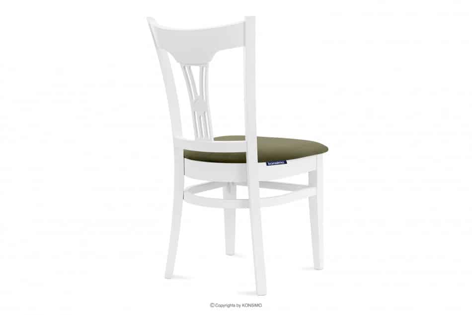 TILU Krzesło do jadalni glamour zielone zielony/biały - zdjęcie 4