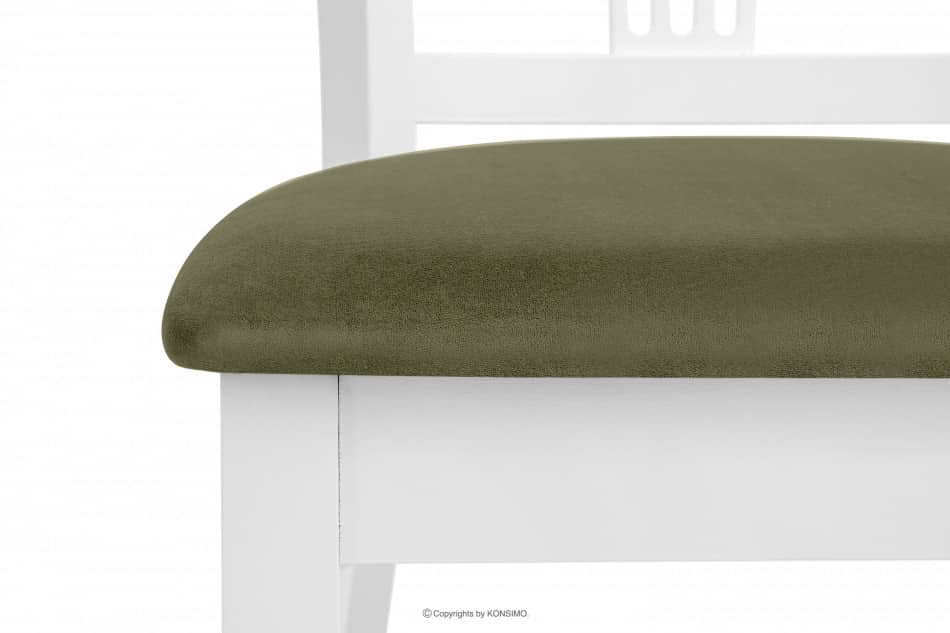 TILU Krzesło do jadalni glamour zielone zielony/biały - zdjęcie 7