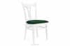 TILU Krzesło do jadalni glamour butelkowa zieleń ciemny zielony/biały - zdjęcie 1