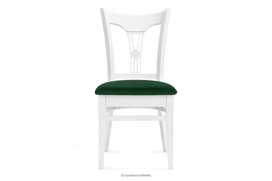 TILU Krzesło do jadalni glamour butelkowa zieleń ciemny zielony/biały - zdjęcie 0