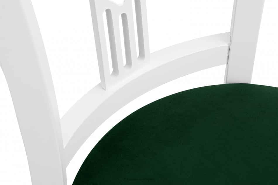 TILU Krzesło do jadalni glamour butelkowa zieleń ciemny zielony/biały - zdjęcie 6